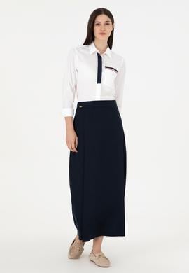 Kadın Lacivert Maxi Boy Dokuma Etek - 50290937011