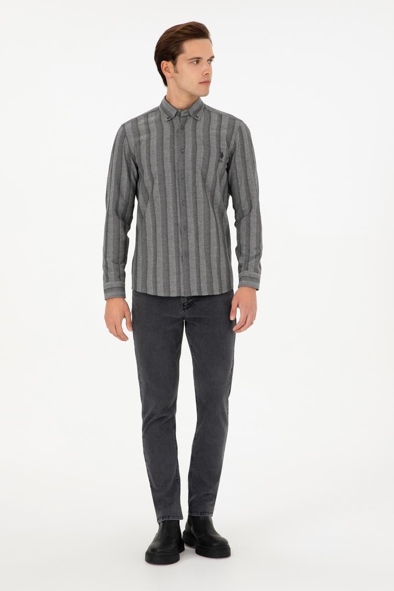 Erkek Gri Uzun Kollu Gömlek - 50293467026