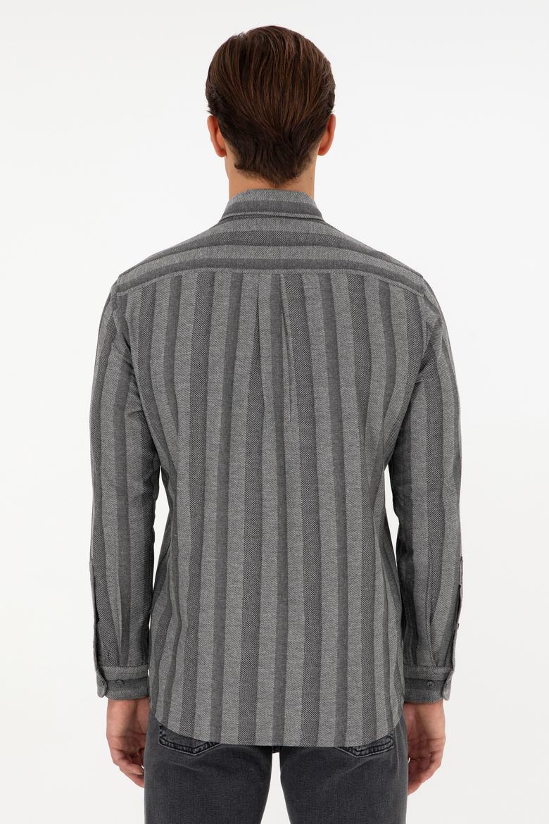 Erkek Gri Uzun Kollu Gömlek - 50293467026