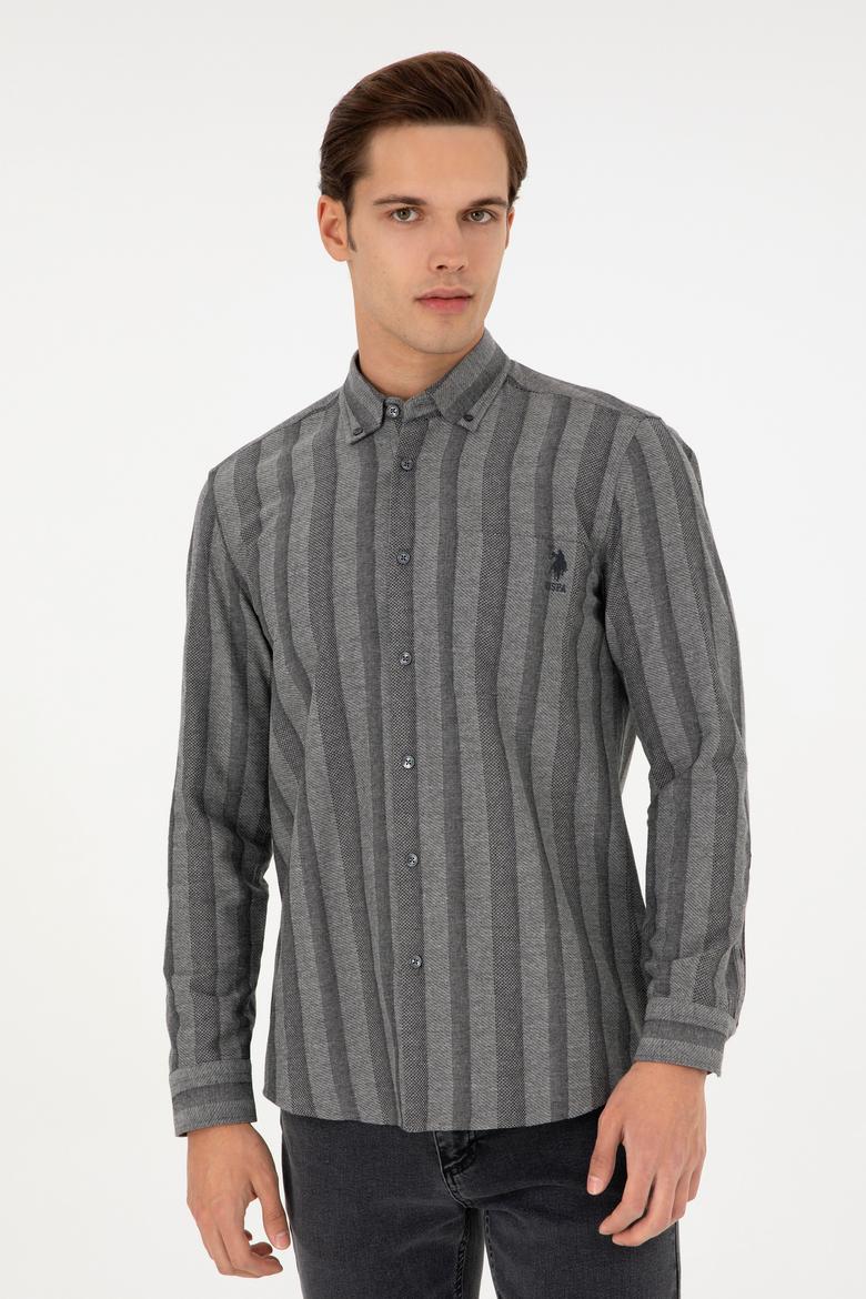Erkek Gri Uzun Kollu Gömlek - 50293467026