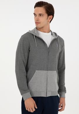 Erkek Antrasit Melanj Örme Hırka - 50290255034