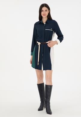 Kadın Lacivert Dokuma Elbise - 50289857027