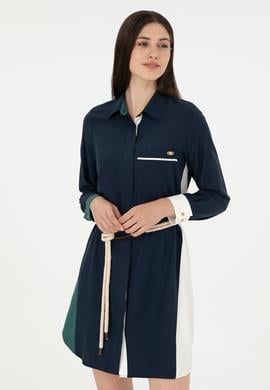 Kadın Lacivert Dokuma Elbise - 50289857027