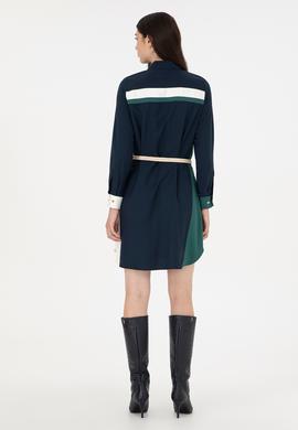 Kadın Lacivert Dokuma Elbise - 50289857027