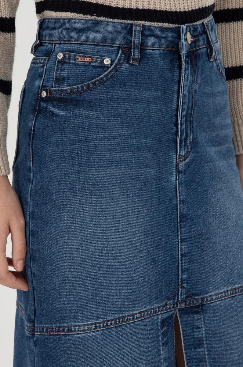 Kadın Mavi Jean Etek