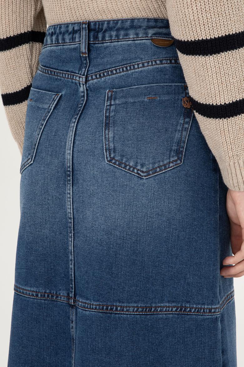 Kadın Mavi Jean Etek - 50291114003