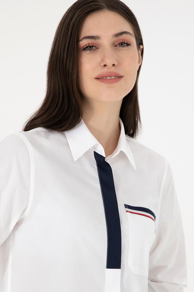 Kadın Beyaz Uzun Kollu Gömlek