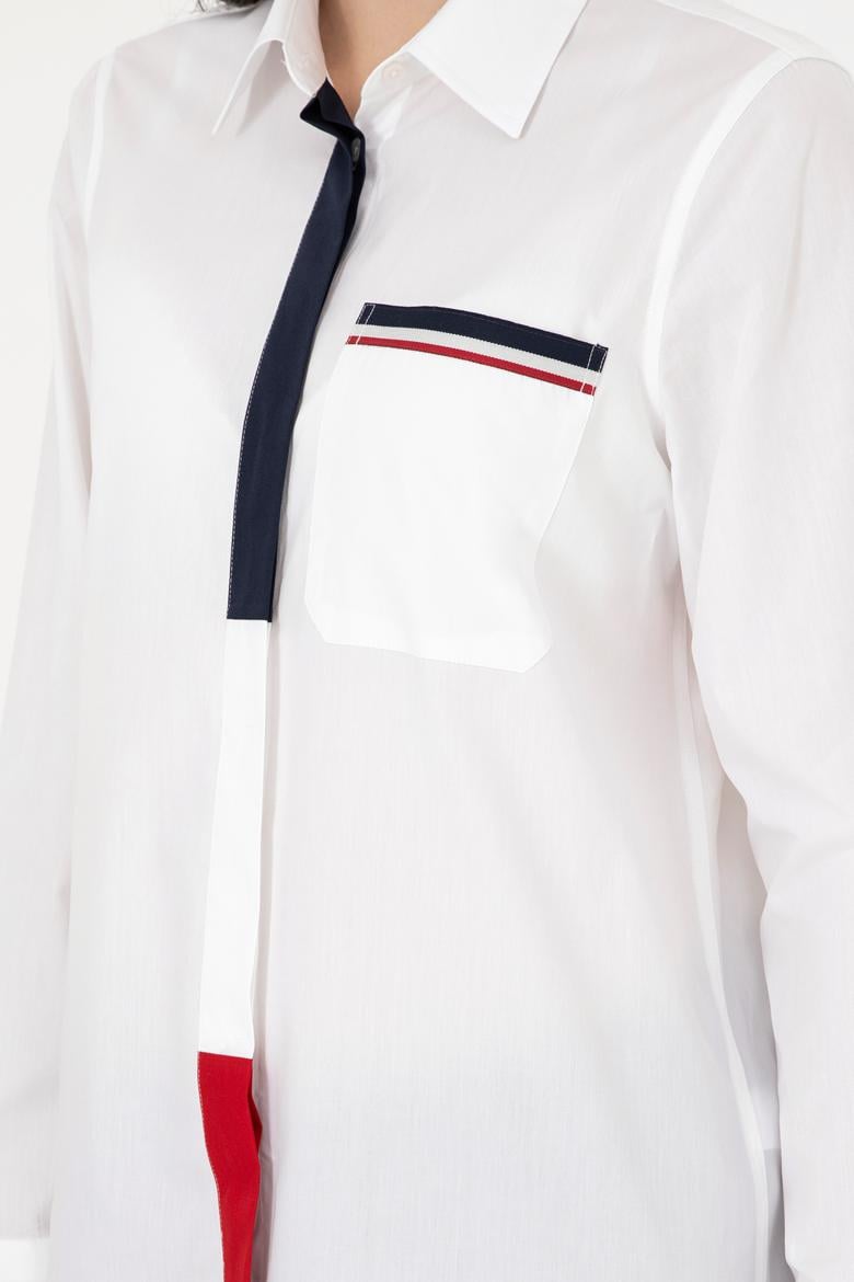 Kadın Beyaz Uzun Kollu Gömlek - 50291077002