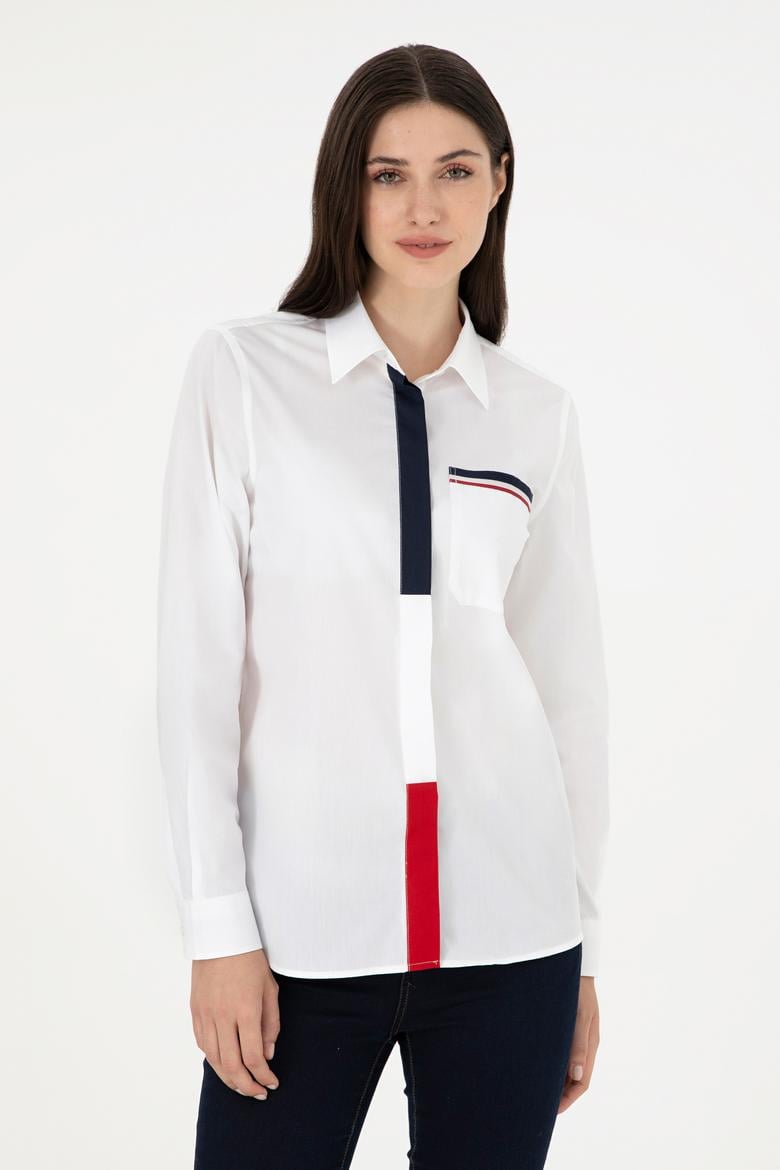 Kadın Beyaz Uzun Kollu Gömlek - 50291077002