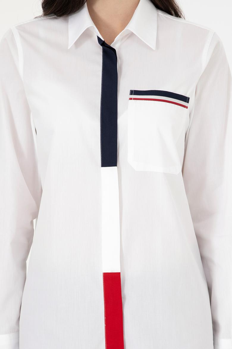 Kadın Beyaz Uzun Kollu Gömlek - 50291077002