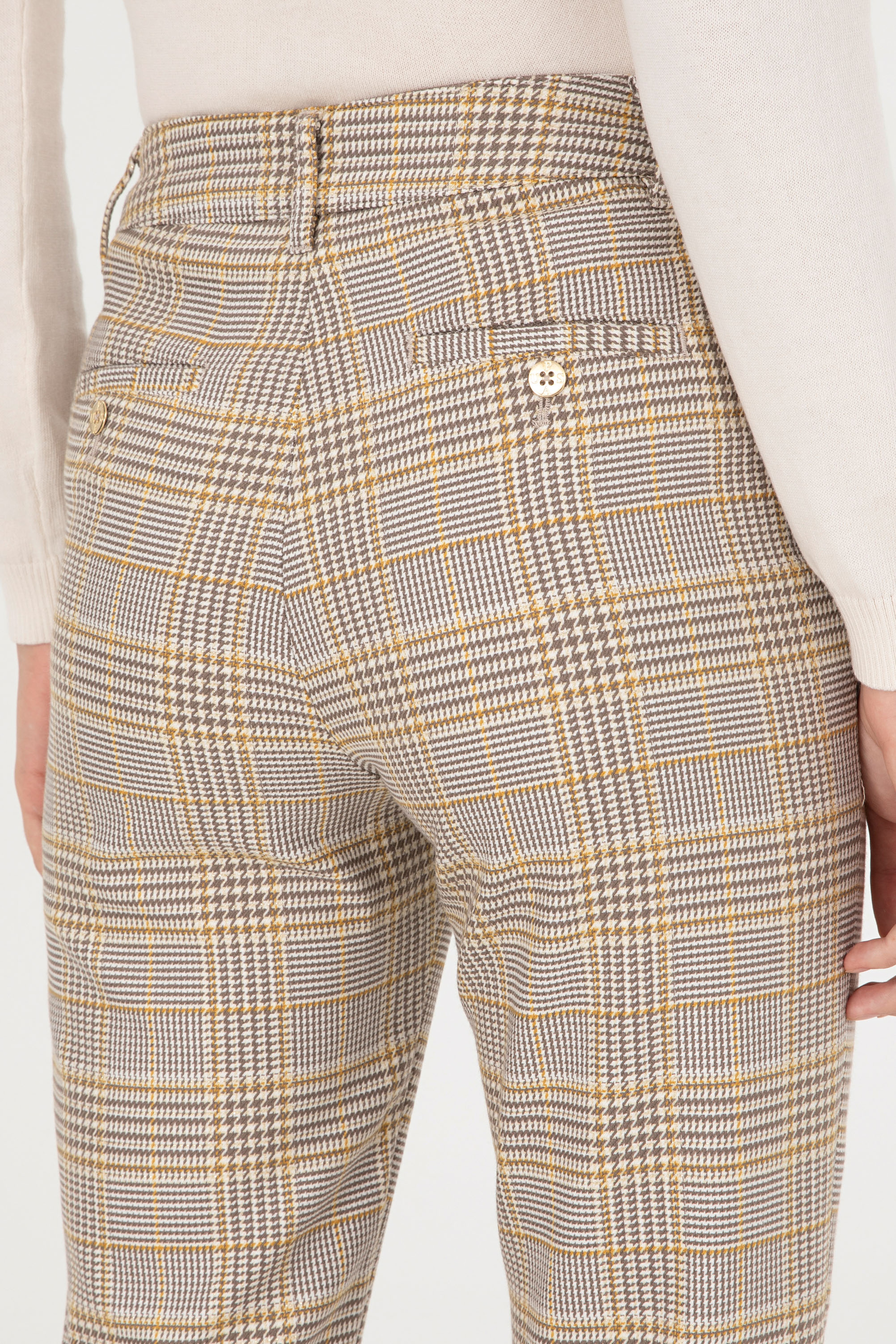 Kadın Sarı Carrot Hight Waist Fit Kanvas Pantolon - Image 6