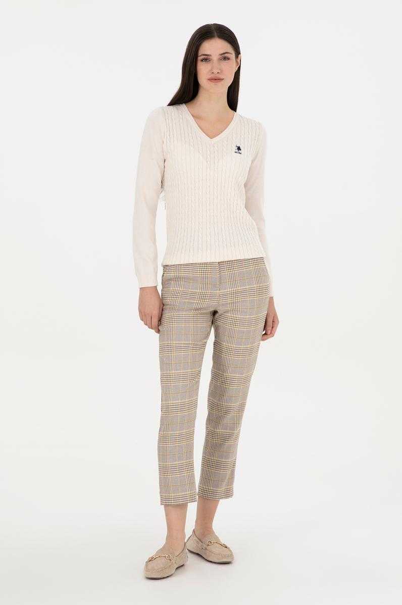 Kadın Sarı Carrot Hight Waist Fit Kanvas Pantolon