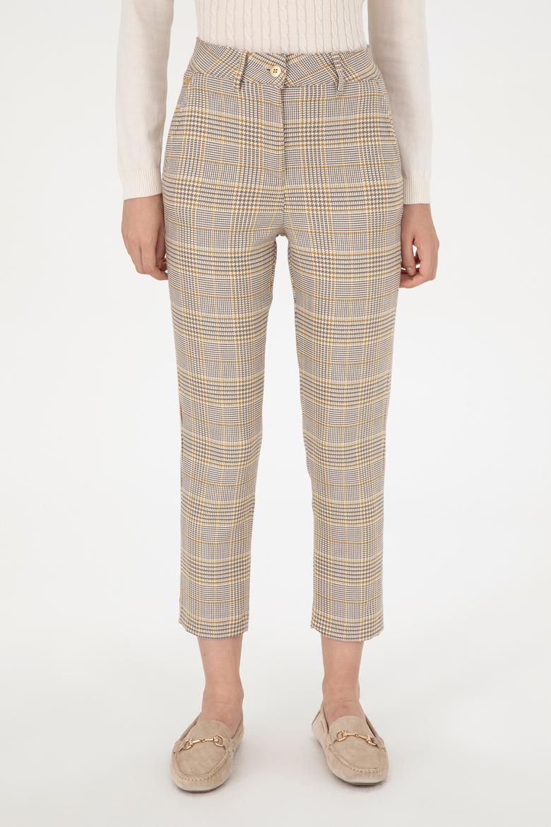 Kadın Sarı Carrot Hight Waist Fit Kanvas Pantolon - 50290858003