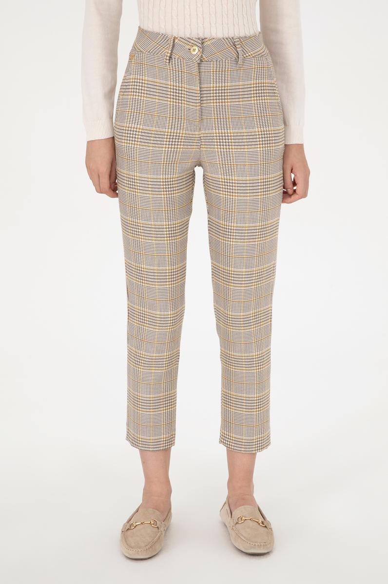 Kadın Sarı Carrot Hight Waist Fit Kanvas Pantolon