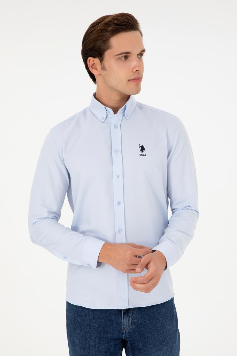 Erkek Açık Mavi Uzun Kollu Gömlek
