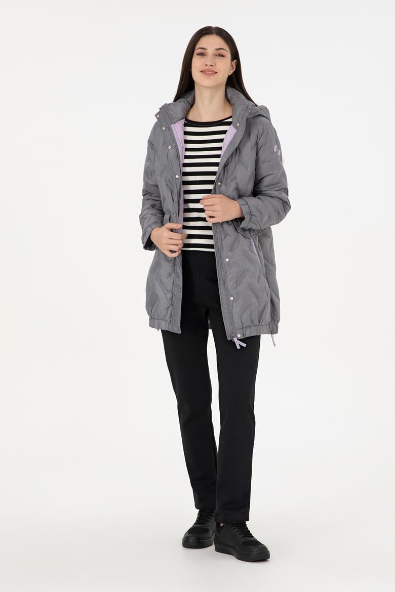 Kadın Açık Gri Kaban - 50291306025