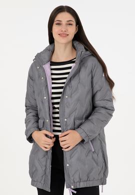 Kadın Açık Gri Kaban - 50291306025