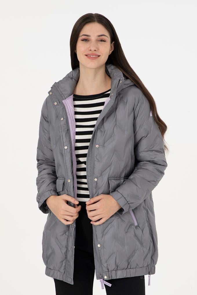 Kadın Açık Gri Kaban