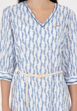 Kadın Koyu Mavi Midi Boy Dokuma Elbise - 50280542003