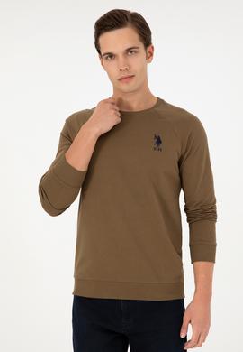Erkek Haki Basic Sweatshirt - 50289030091