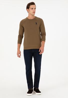 Erkek Haki Basic Sweatshirt - 50289030091