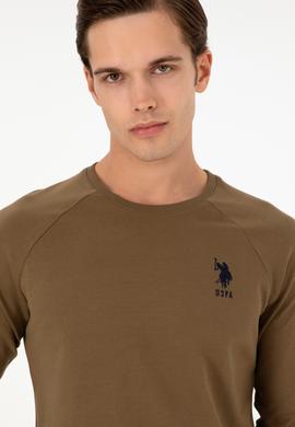 Erkek Haki Basic Sweatshirt - 50289030091