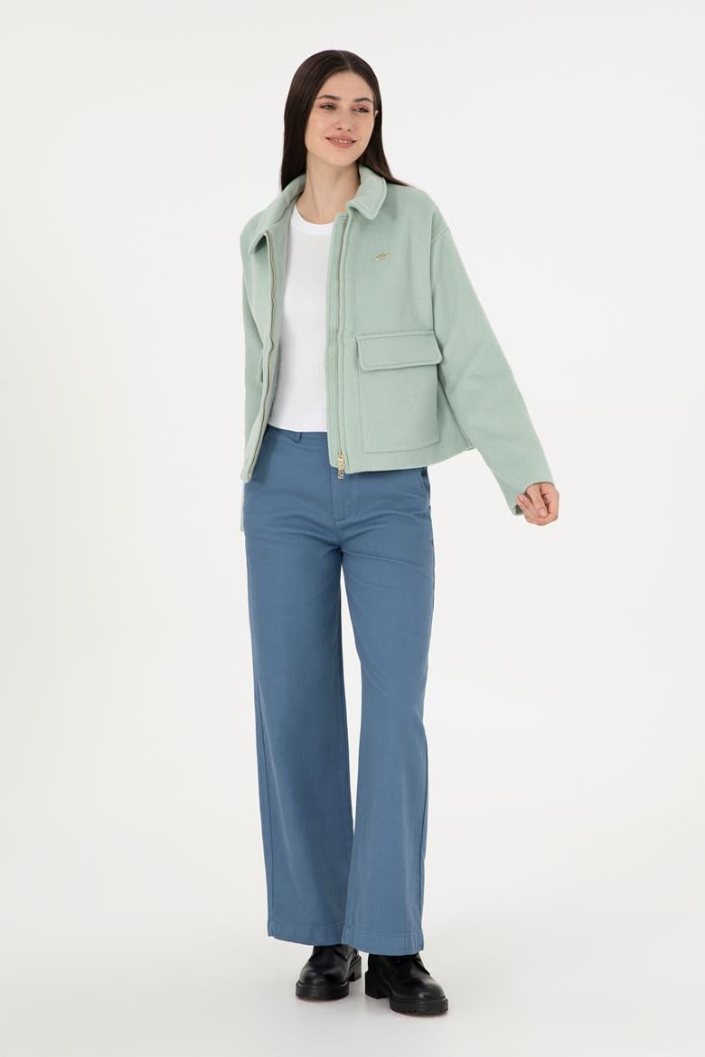 Kadın Saks Kanvas Pantolon