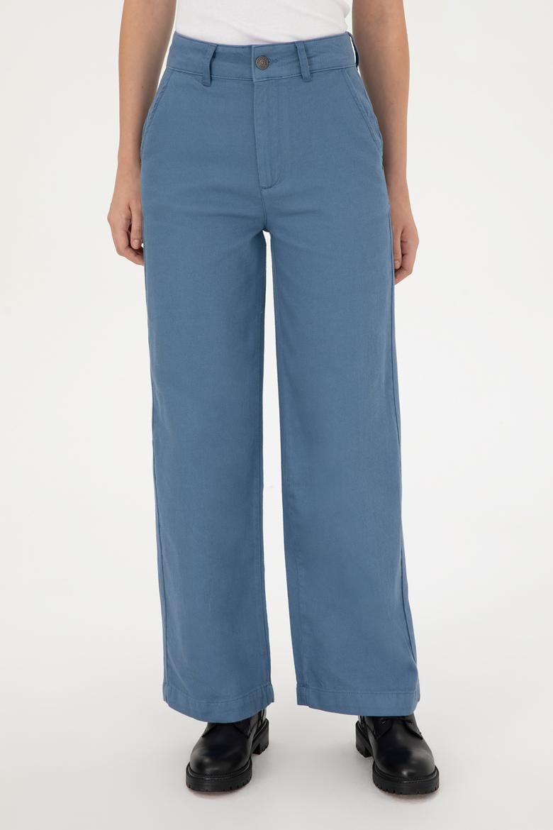 Kadın Saks Kanvas Pantolon - 50290859012