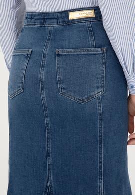 Kadın Mavi Maxi Boy Jean Etek - 50291112003