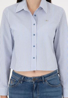 Kadın Saks Uzun Kollu Gömlek - 50291106004