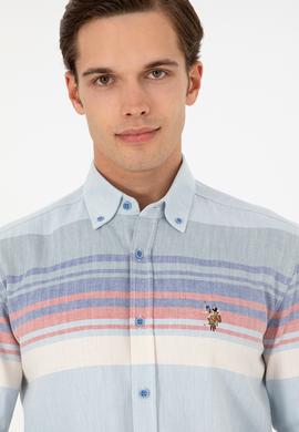 Erkek Saks Uzun Kollu Gömlek - 50291255007