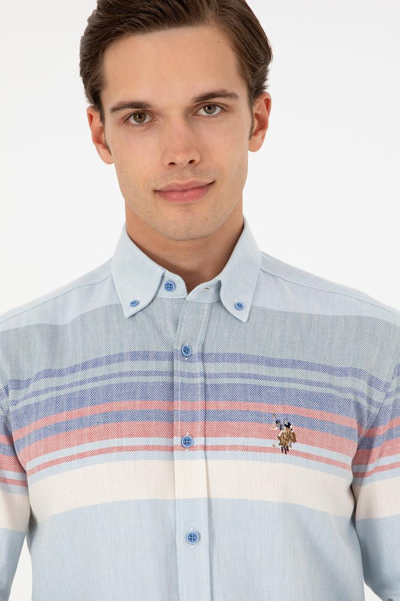 Erkek Saks Uzun Kollu Gömlek - 50291255007