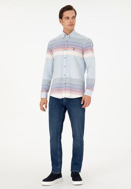 Erkek Saks Uzun Kollu Gömlek - 50291255007