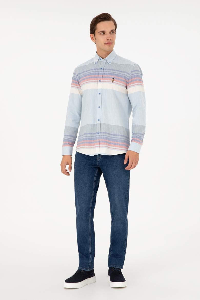 Erkek Saks Uzun Kollu Gömlek - 50291255007