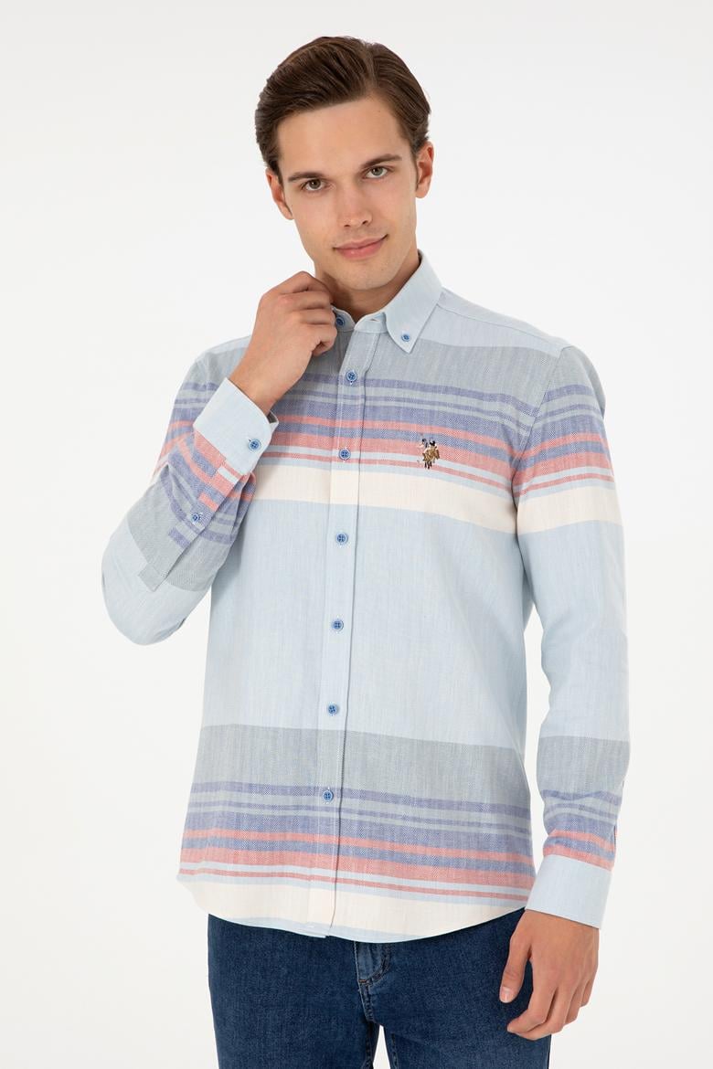 Erkek Saks Uzun Kollu Gömlek - 50291255007