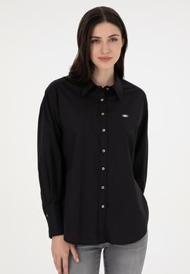 Kadın Siyah Uzun Kollu Gömlek - 50293802038