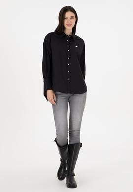 Kadın Siyah Uzun Kollu Gömlek - 50293802038