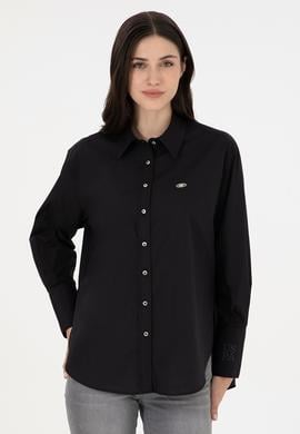 Kadın Siyah Uzun Kollu Gömlek - 50293802038