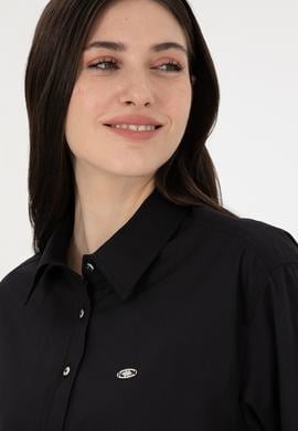 Kadın Siyah Uzun Kollu Gömlek - 50293802038