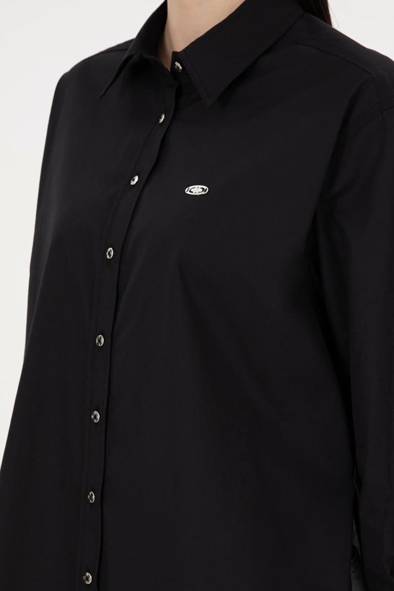 Kadın Siyah Uzun Kollu Gömlek - 50293802038