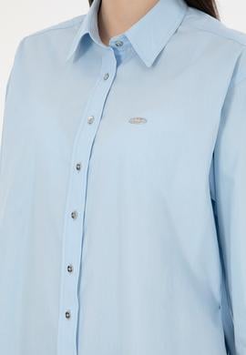 Kadın Açık Mavi Uzun Kollu Gömlek - 50293802031
