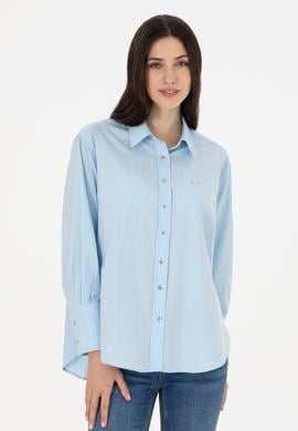 Kadın Açık Mavi Uzun Kollu Gömlek - 50293802031