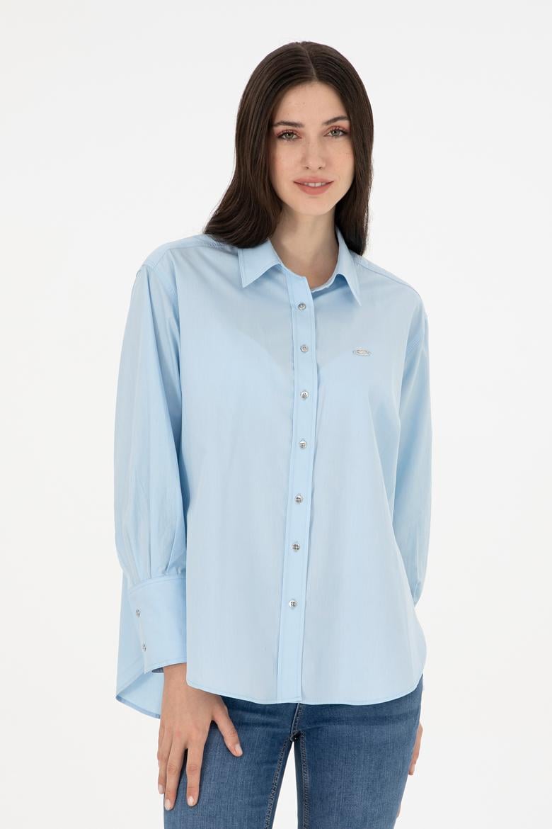 Kadın Açık Mavi Uzun Kollu Gömlek