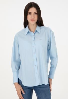 Kadın Açık Mavi Uzun Kollu Gömlek - 50293802031