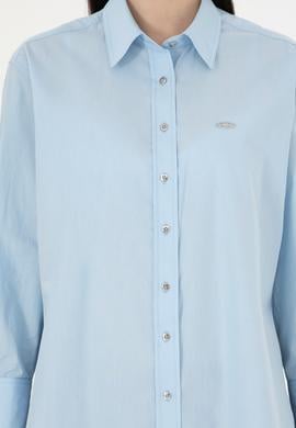 Kadın Açık Mavi Uzun Kollu Gömlek - 50293802031