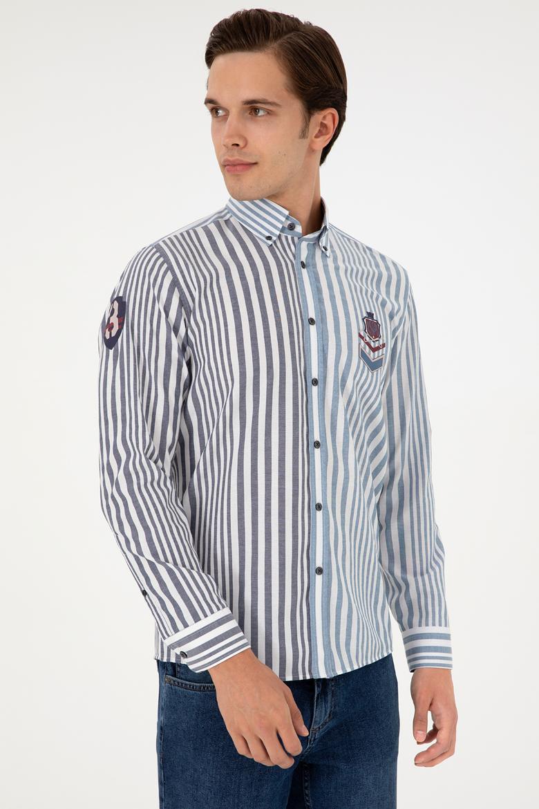 Erkek Lacivert Uzun Kollu Gömlek - 50293493004