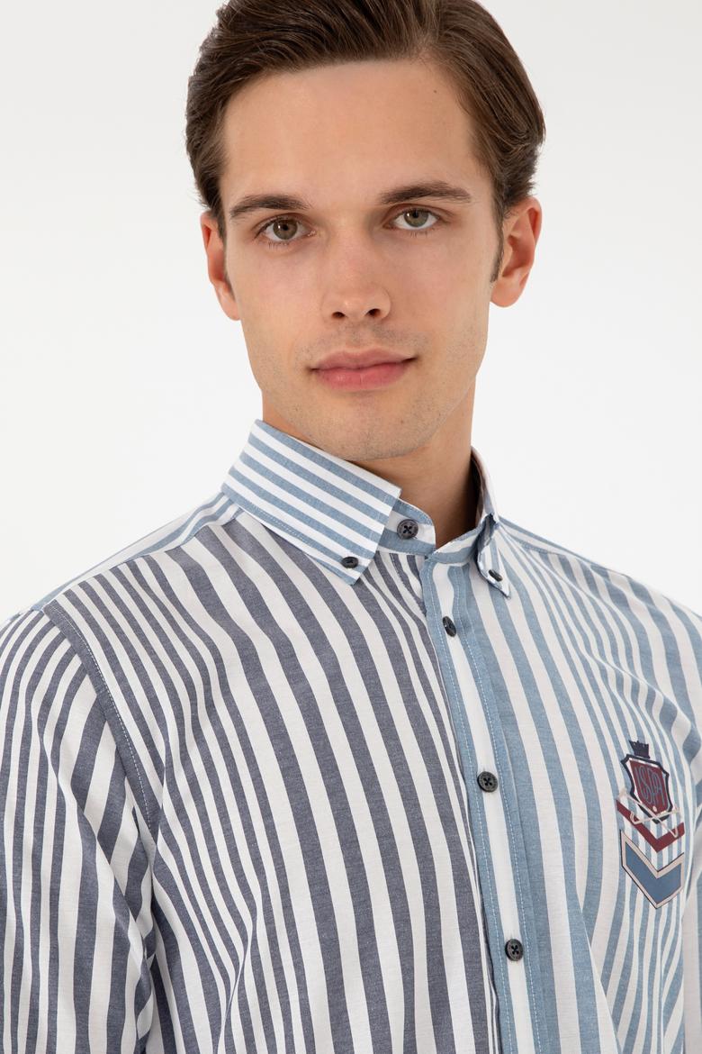 Erkek Lacivert Uzun Kollu Gömlek - 50293493004