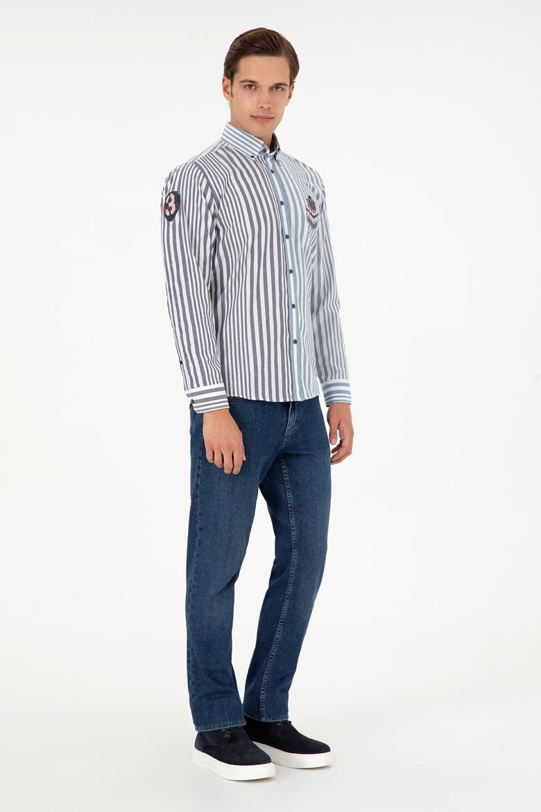 Erkek Lacivert Uzun Kollu Gömlek - 50293493004