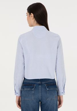 Kadın Saks Uzun Kollu Gömlek - 50296997003