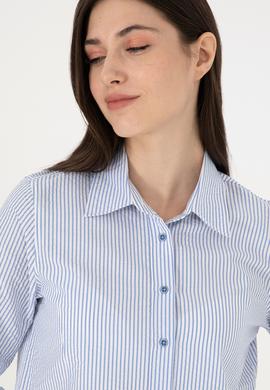 Kadın Saks Uzun Kollu Gömlek - 50296997003